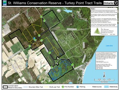 Complete trail map of Turkey Point Tract, 2021